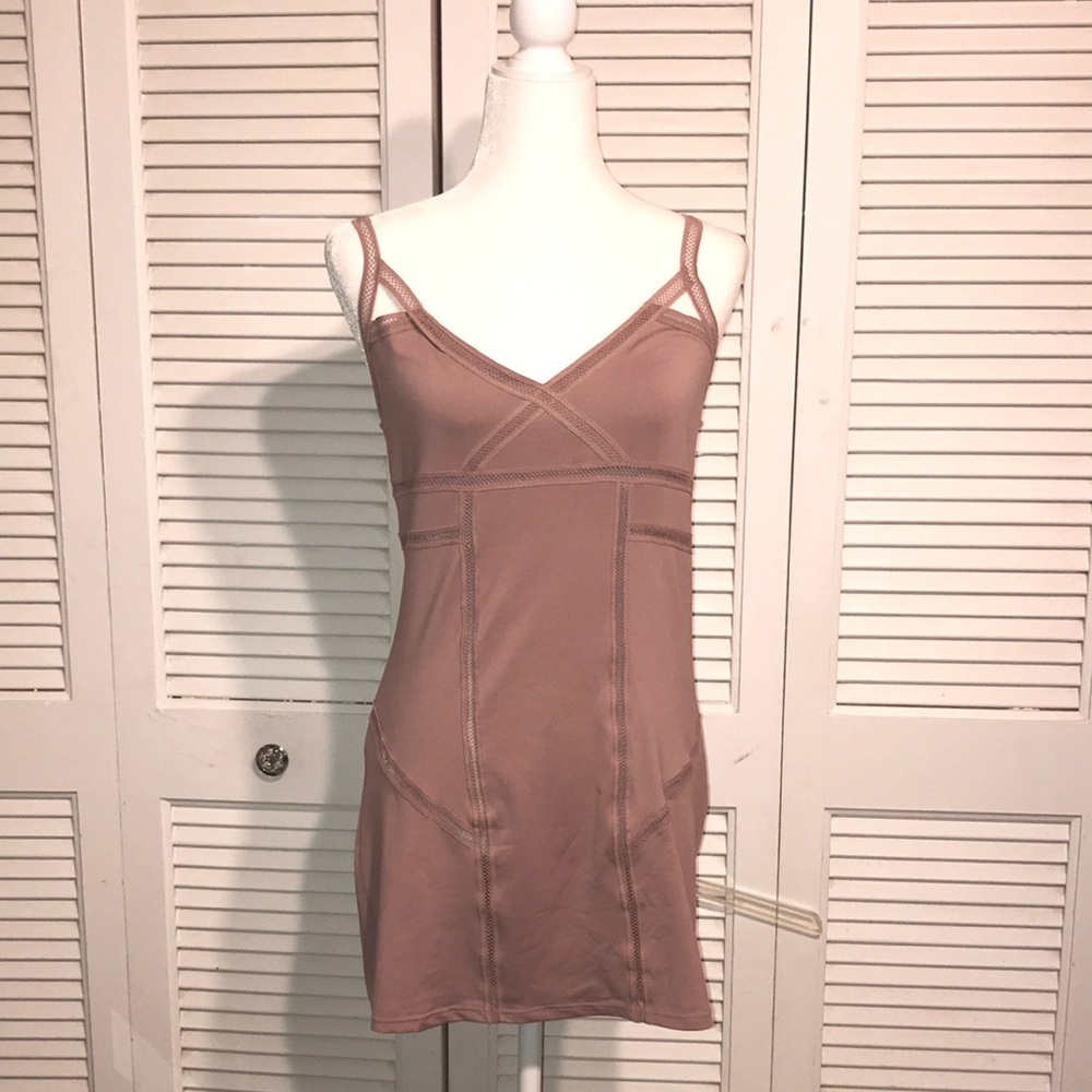 TOPSHOP Blush dress w/ fishnet straps!